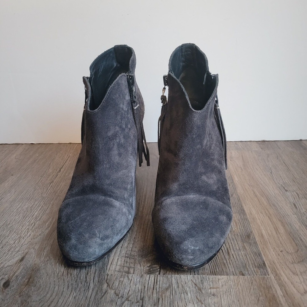 Rag & Bone‎ Margot ankle boots US size 8 EU 38 gray suede dual zip with tassels - Picture 3 of 12